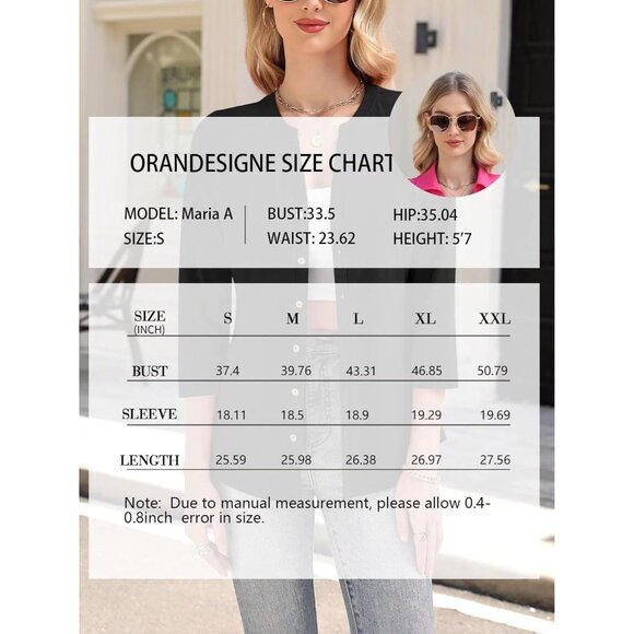 Women's Cotton Blend Button Down Top 3/4 Sleeve V Neck Casual Summer Stylish - Picture 6 of 6